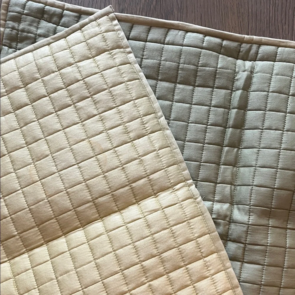 Crate & Barrel Set of Two Quilted Standard Pillow Shams